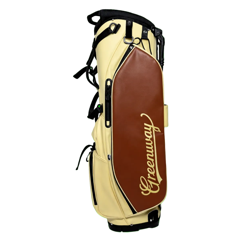 Golf bag with brown and beige design
