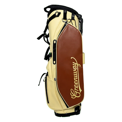 Golf bag with brown and beige design
